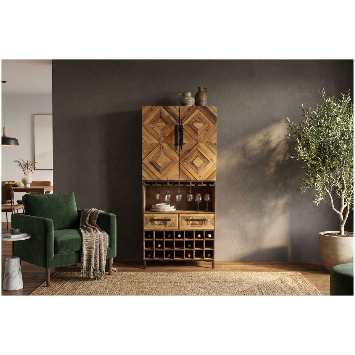 Barschrank Bologna Kiefernholz natur 71x160