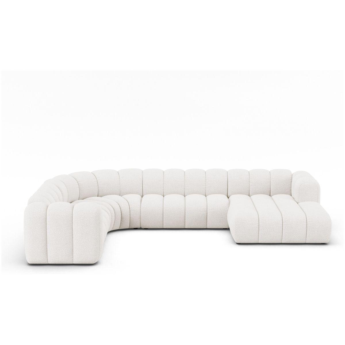 Wohnlandschaft U-Sofa Lupine - Ausrichtung: links - Bezug: Boucle (Baloo), White