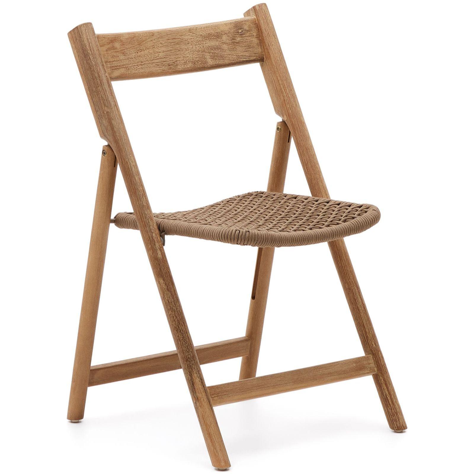 Garten Klappstuhl Dandara massives Akazienholz Seil beige 100% FSC