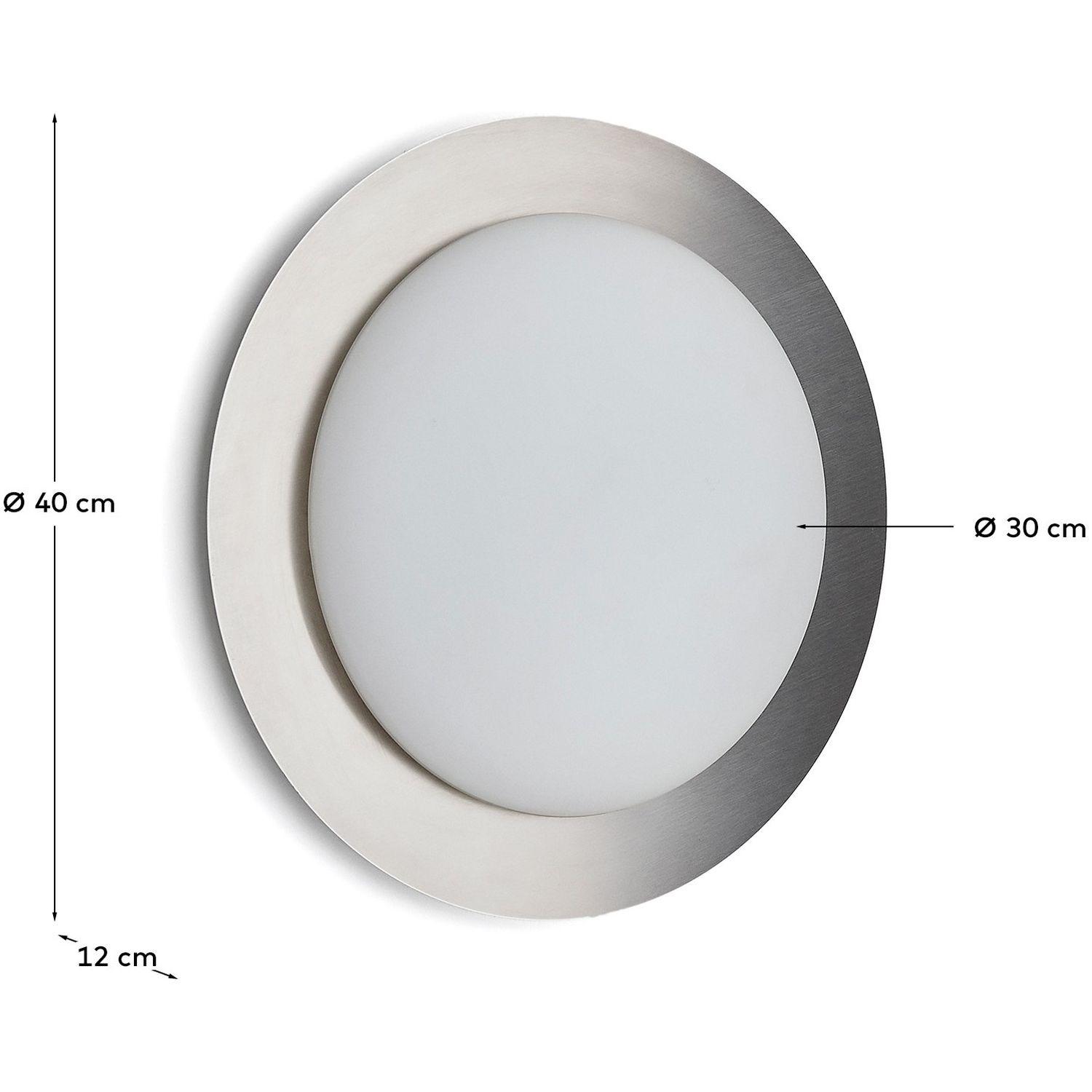 Deckenleuchte Novae Metall gebürstet hellgrau Glas matt 40x40 (mit LED-Beleuchtung)