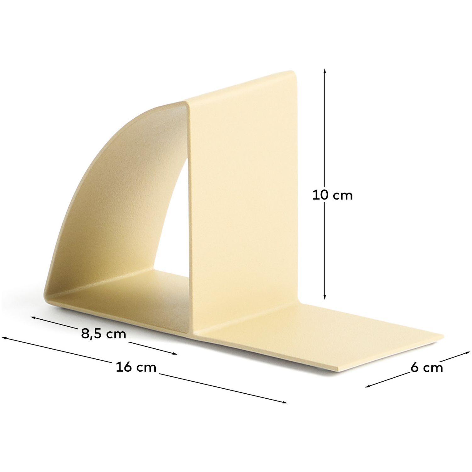 Buchstütze Mistra aus Eisen in Beige