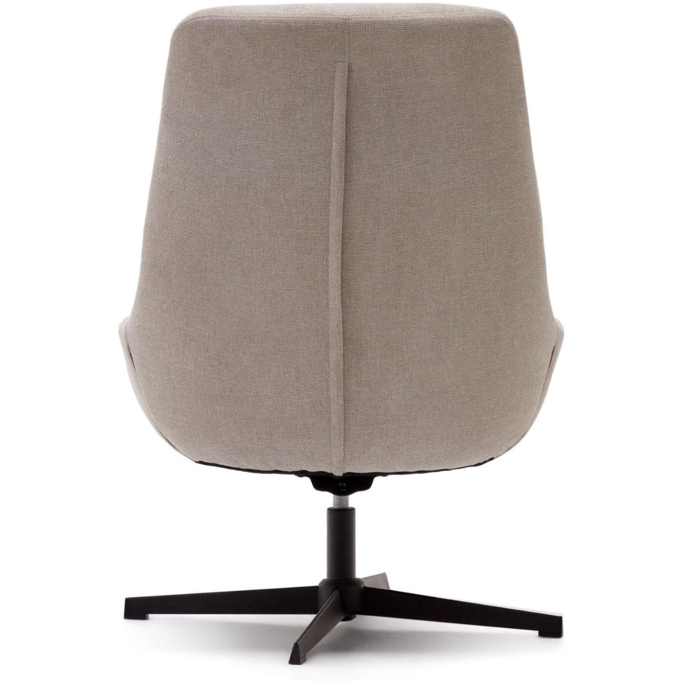 Relaxsessel drehbar Chenille Stoff beige Stahl schwarz