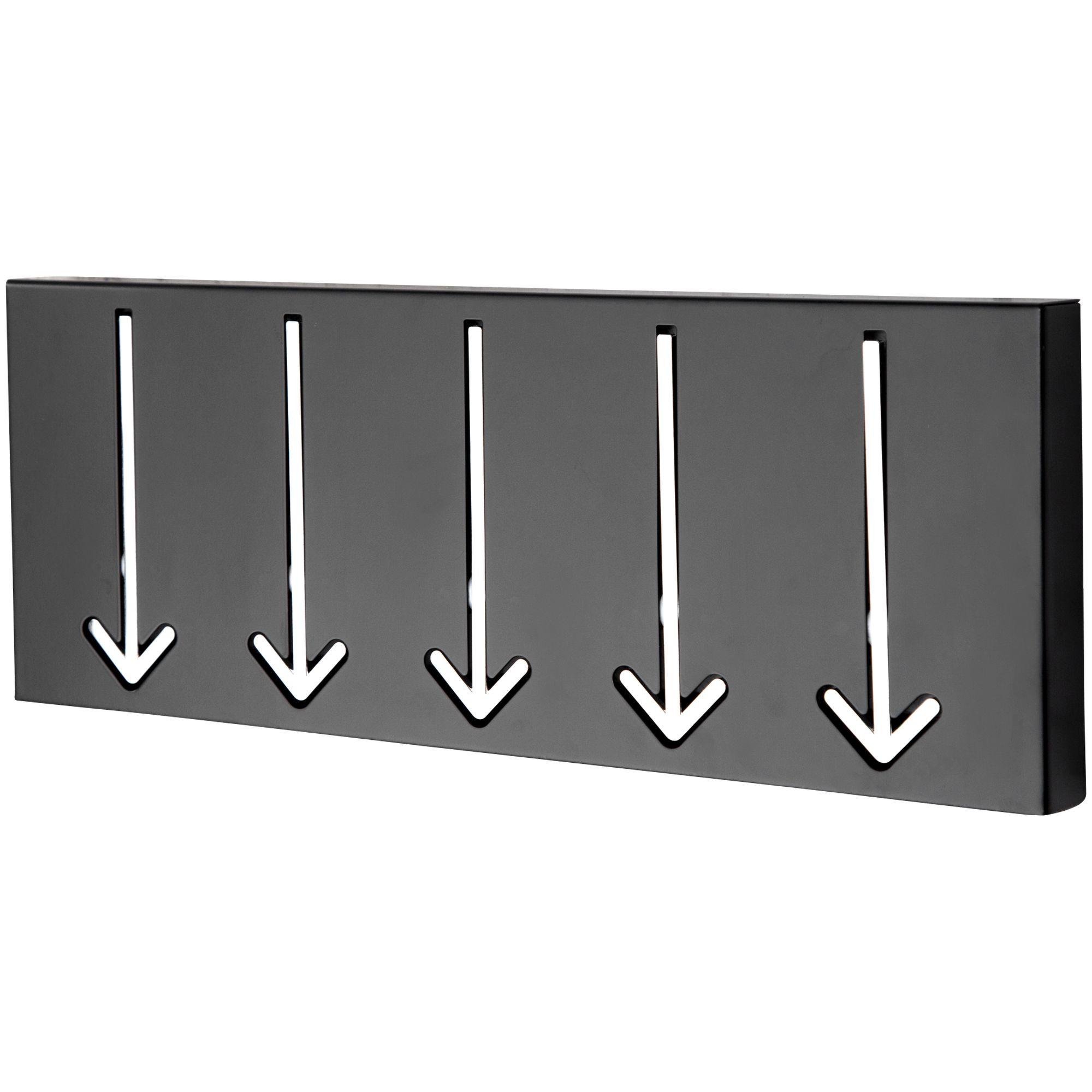 Wandgarderobe Pfeil 5er schwarz