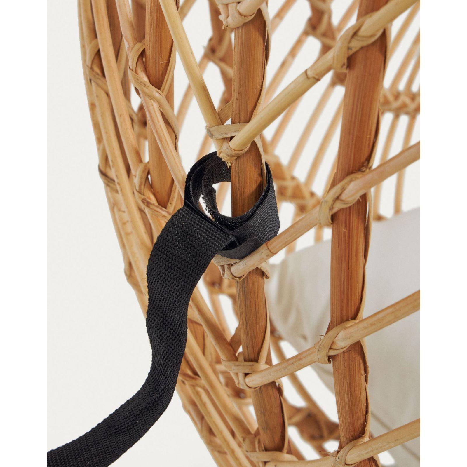 Hängesessel Natur Rattan Bali Fuss hellgrau