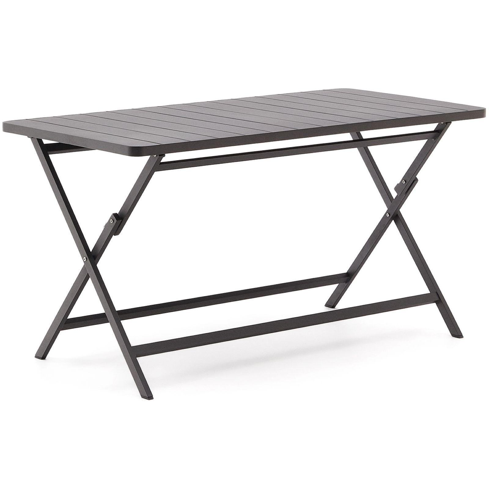 Garten Klapptisch quadratisch Torreta Aluminium dunkelgrau 140x70