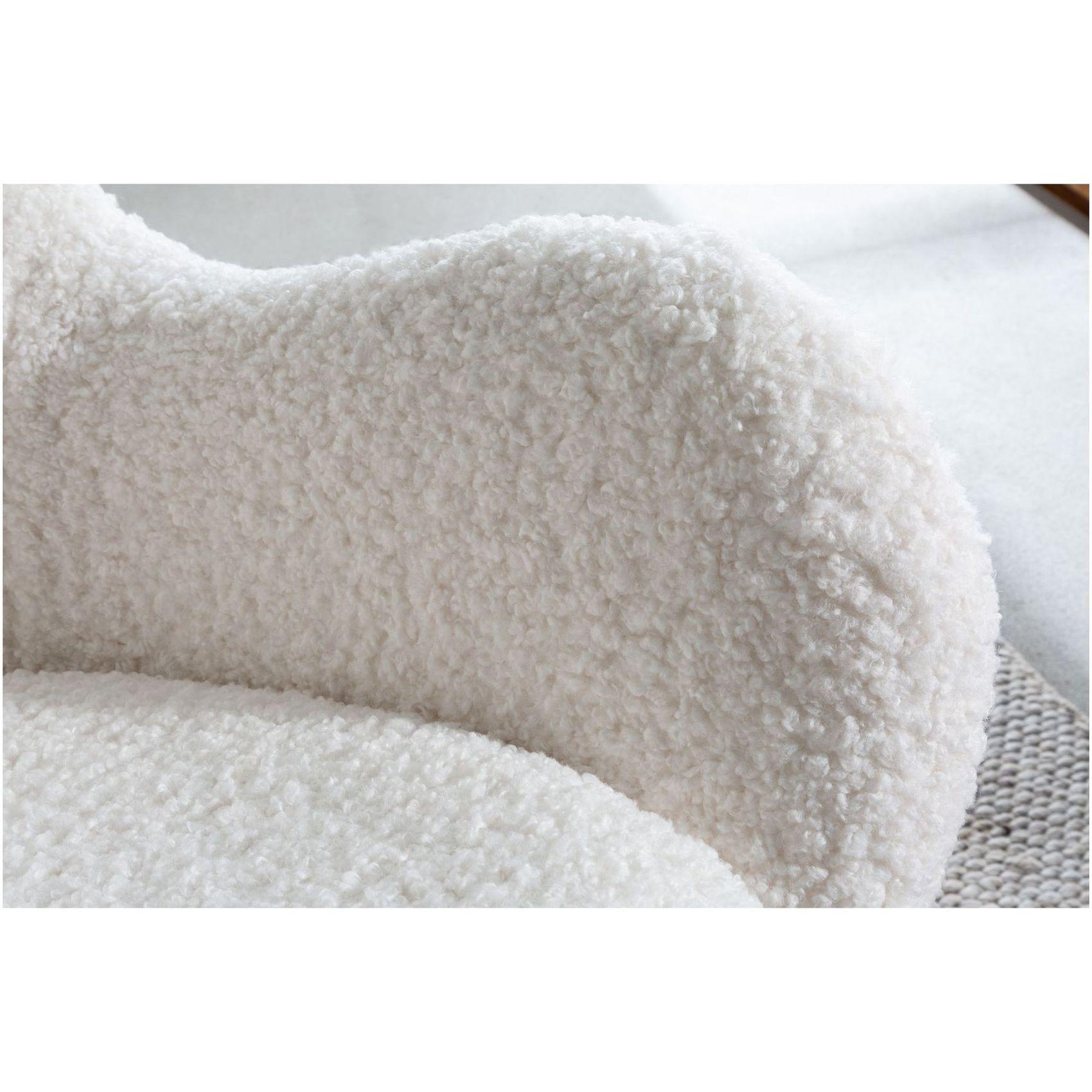 Schaukelstuhl Schaukelsessel Norway Swing Bouclé Stoff weiss