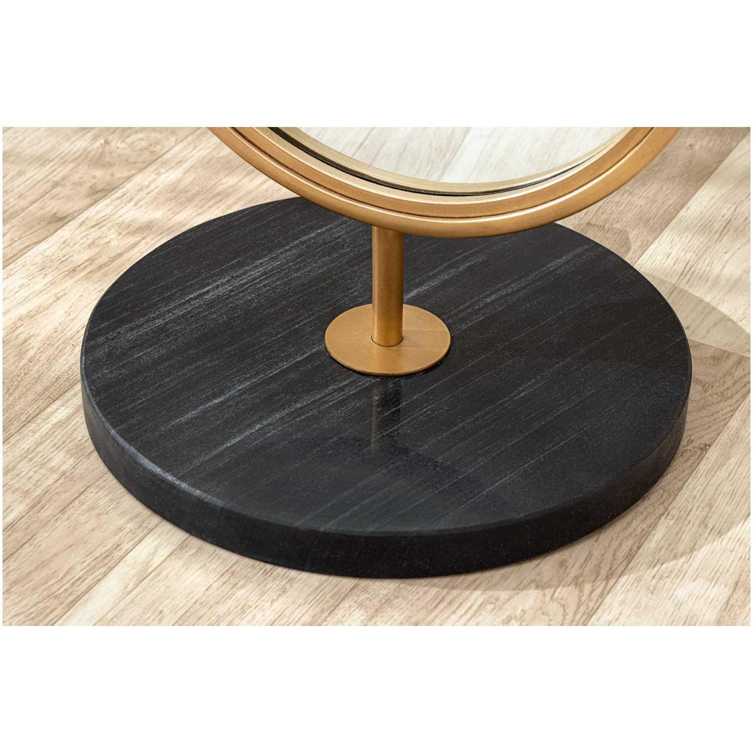 Standspiegel oval Strano Metall gold Marmorsockel 41x175
