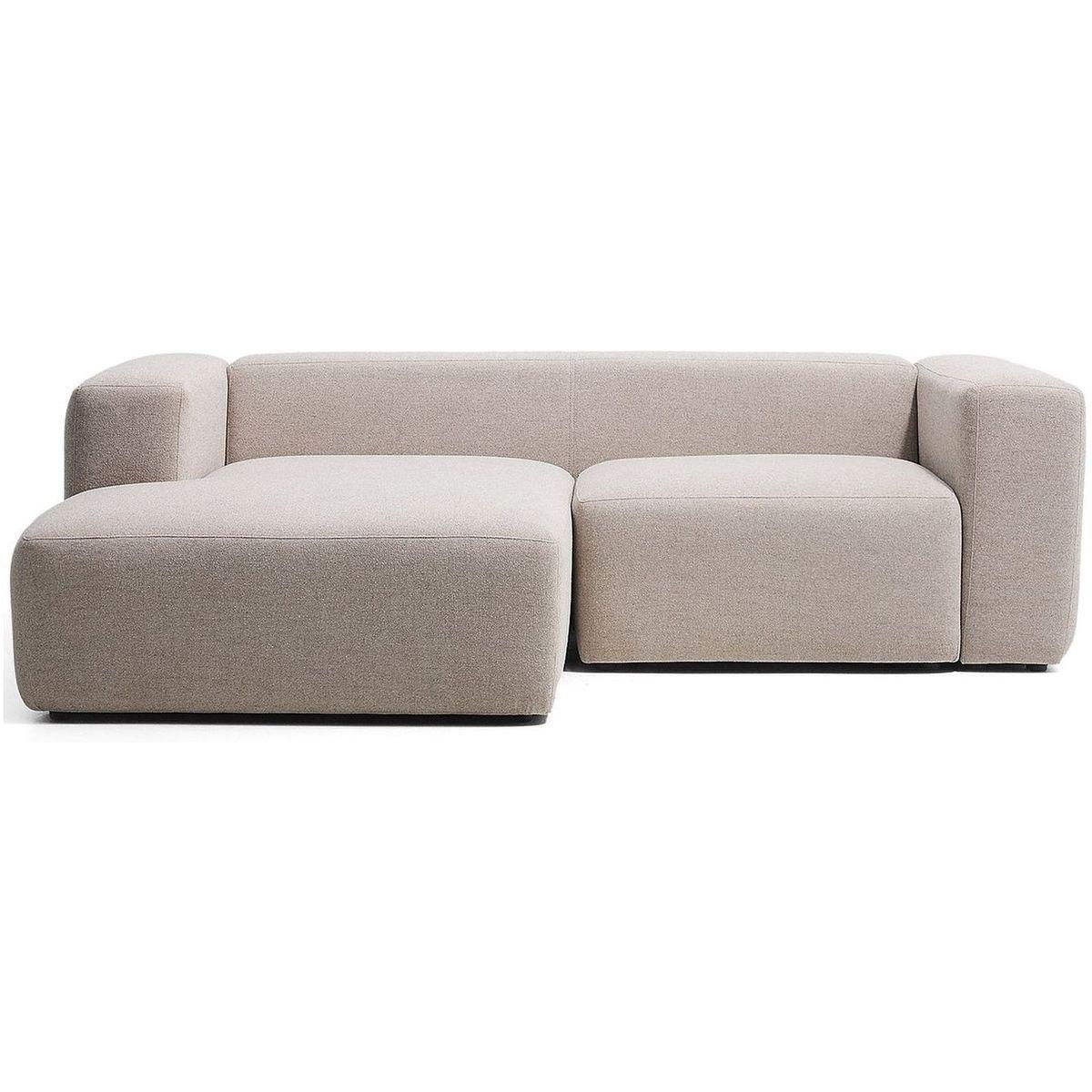 2-Sitzer-Sofa Blok mit Chaiselongue links in beiger Chenille 240 cm FSC Mix Credit