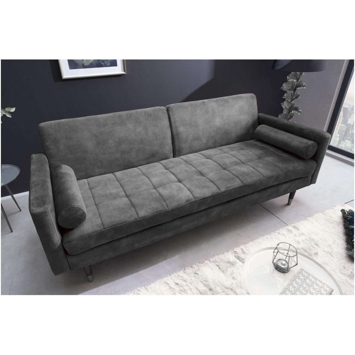 Bettsofa Cona Velours grau 195