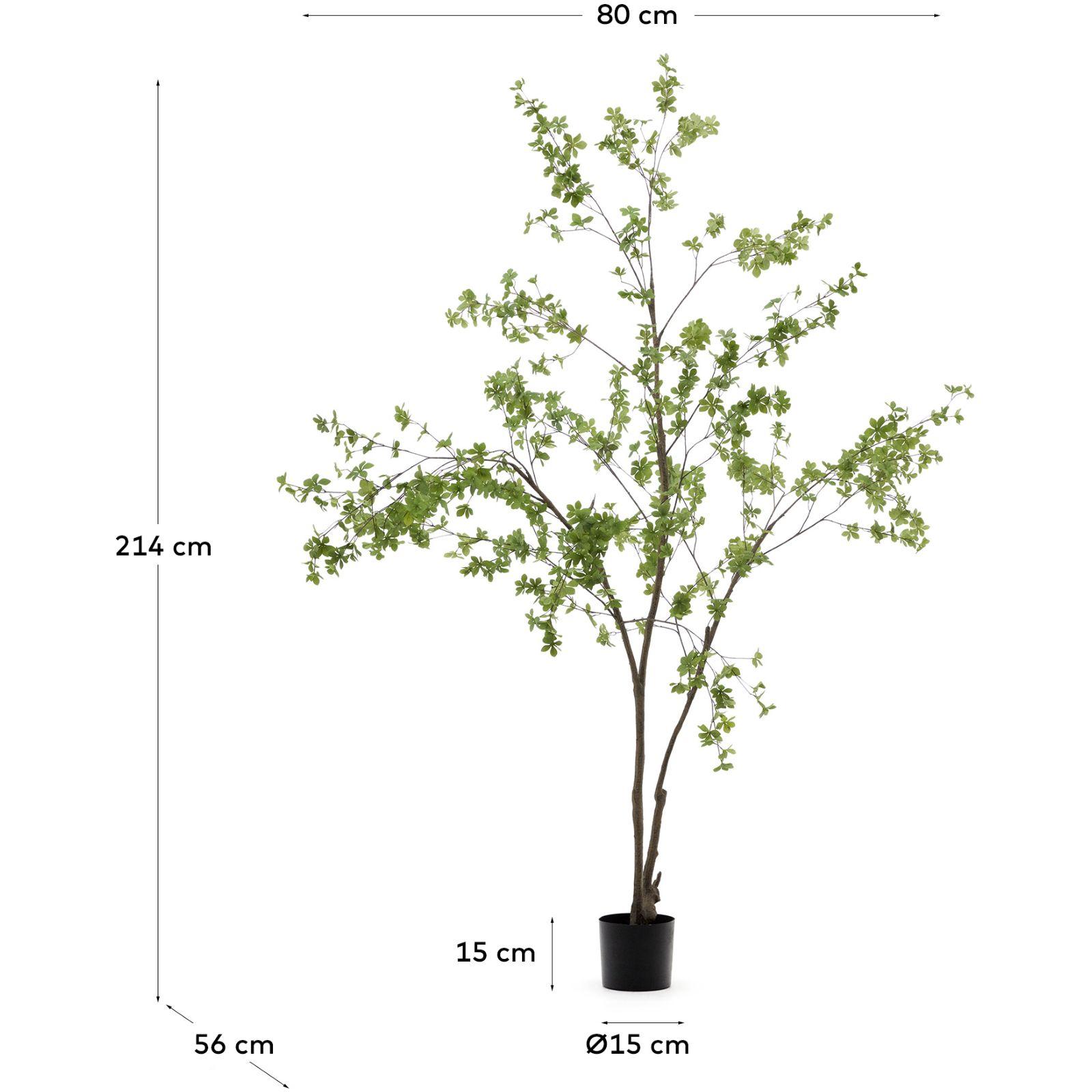 Kunstbaum Kunstpflanze Enkianthus mit schwarzem Übertopf 214 cm