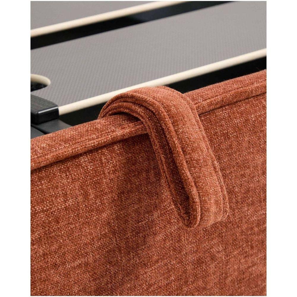 Abziehbares Polsterbett Arvian Chenille Stoff terrakotta mit Klappbettkasten - Grösse: 180x200