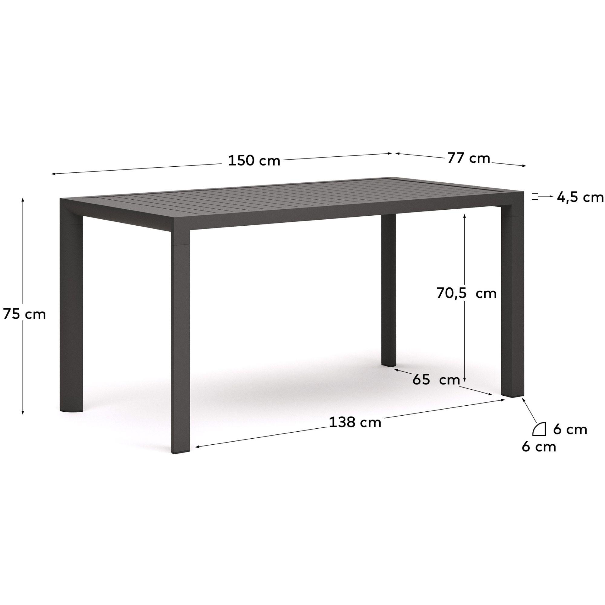 Gartentisch Culip Aluminium grau 150x77