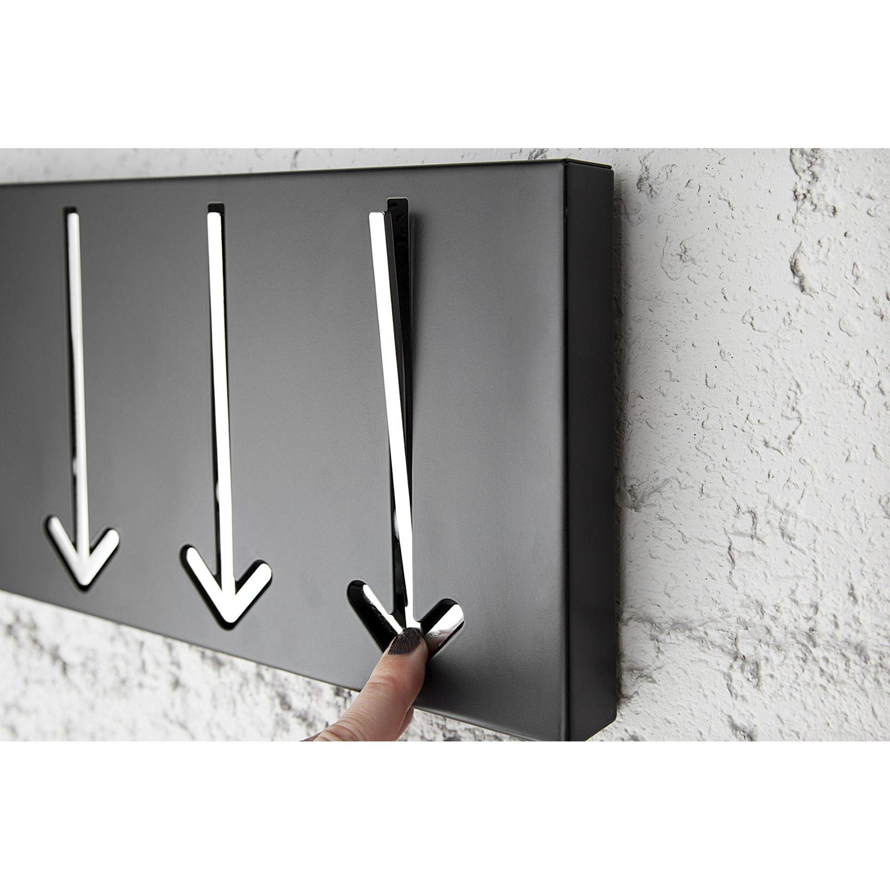 Wandgarderobe Pfeil 3er schwarz
