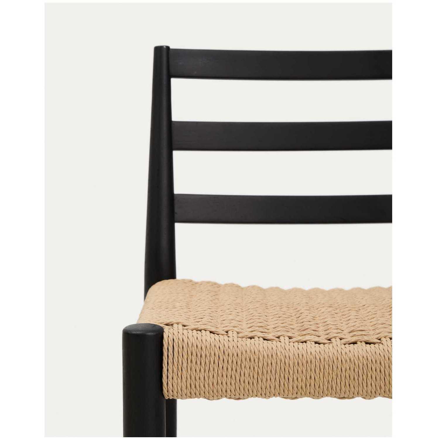 Barhocker Analy Eichenholz massiv schwarz Sitzhöhe 65 100% FSC