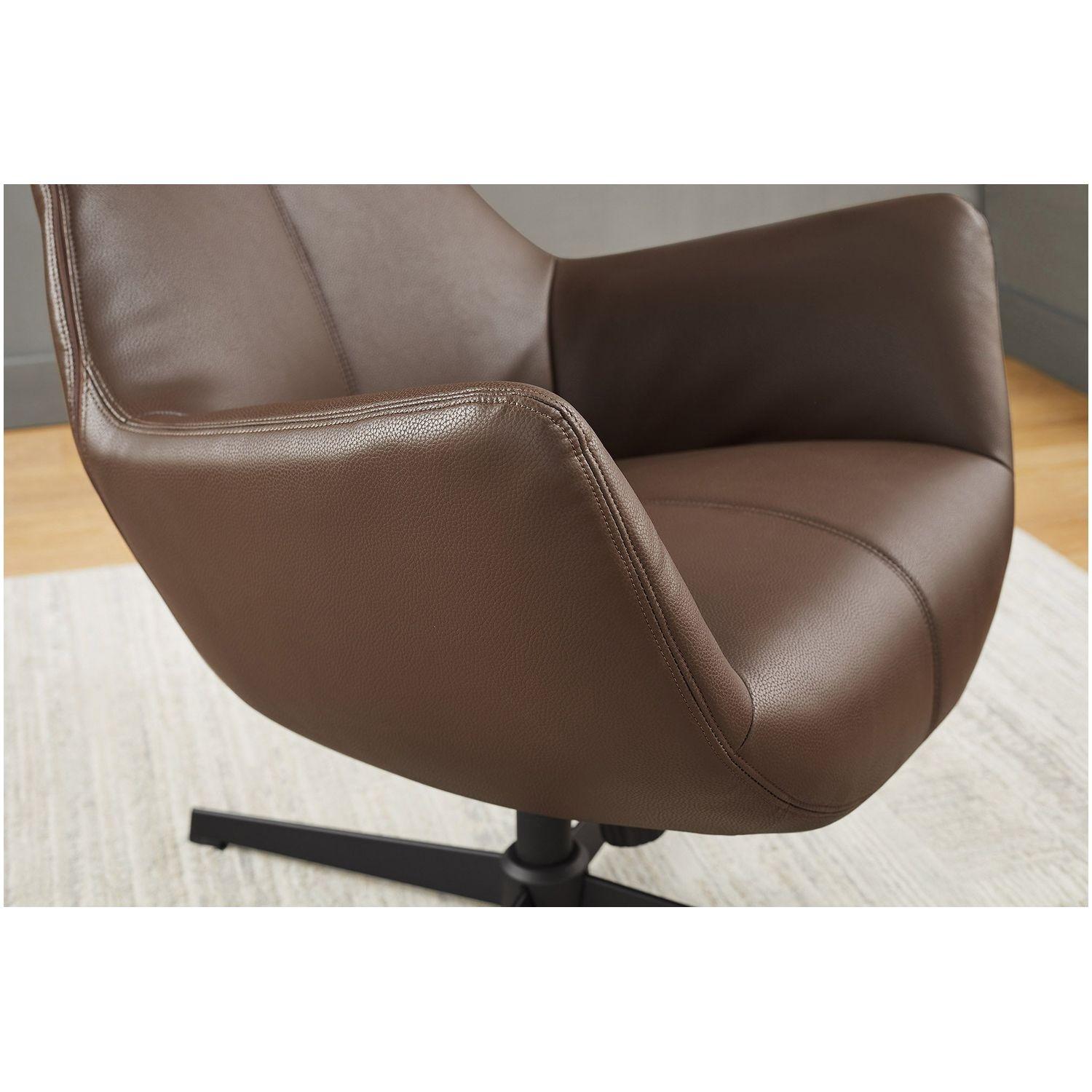 Relaxsessel drehbar Vana Kunstleder braun Metall schwarz