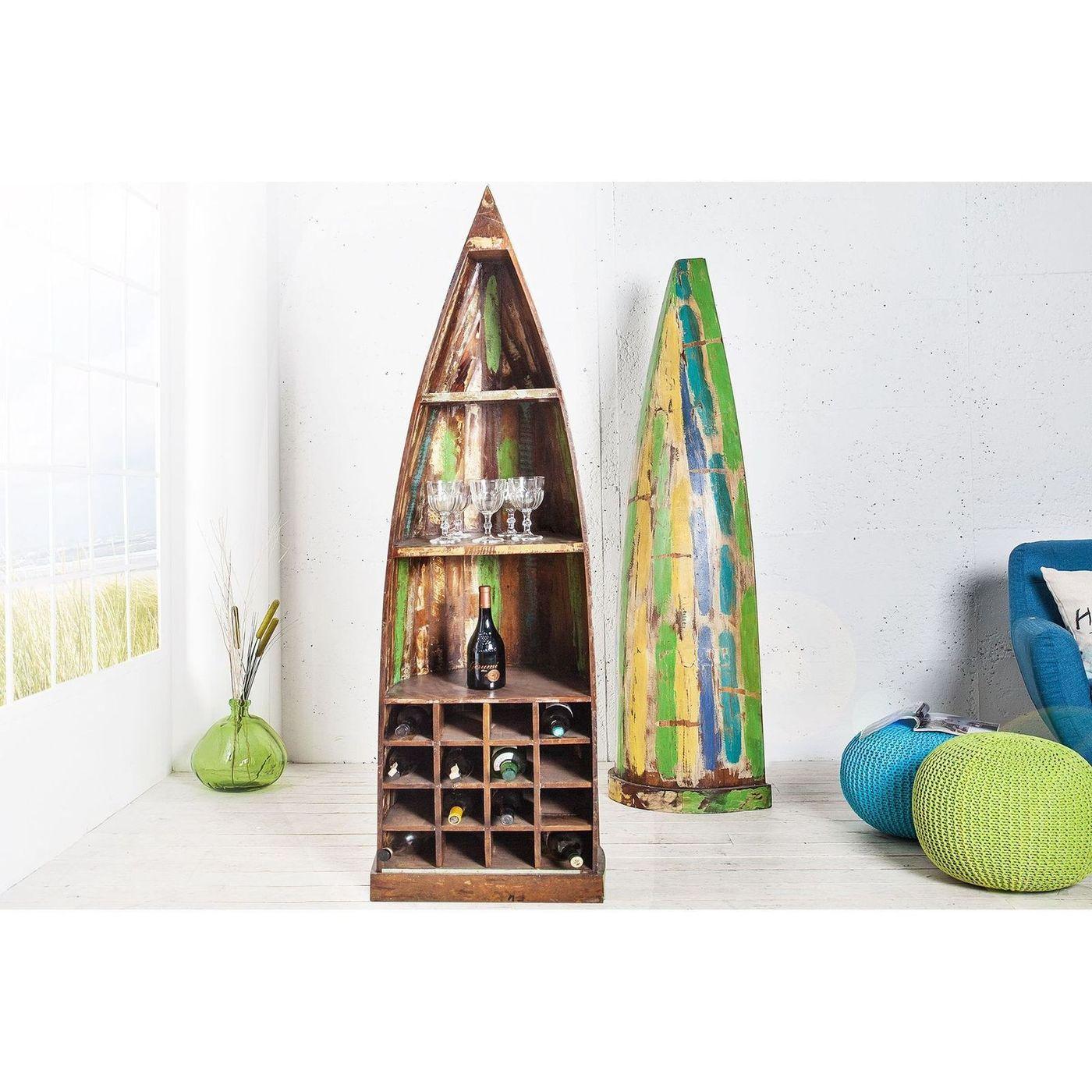 Unikates Weinregal Boot Mumbai Recyclingholz 190