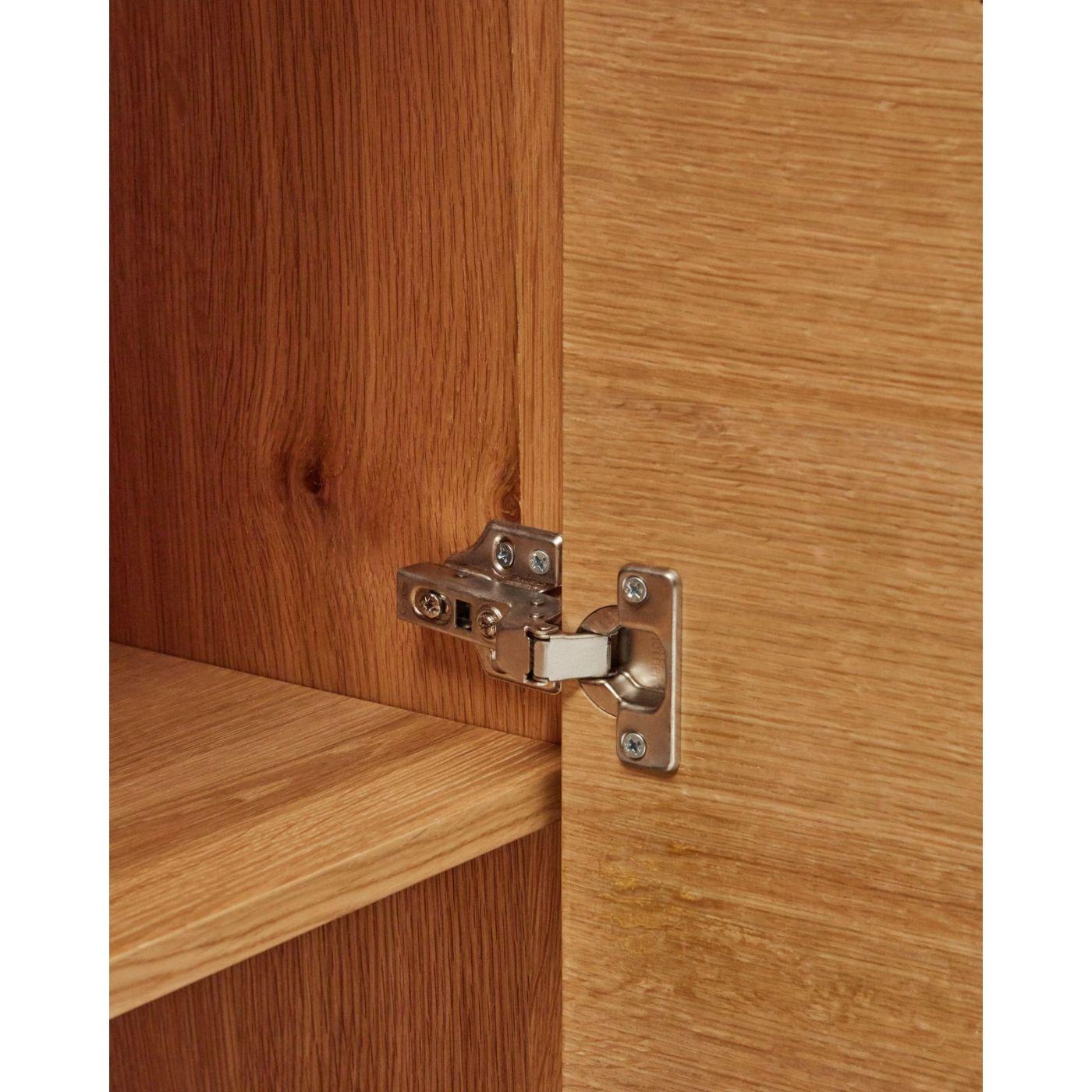 Highboard Alguema 2 Türen aus Eichenfurnier mit natürlichem Finish 100x163.5