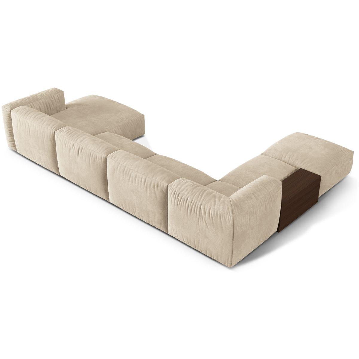 Wohnlandschaft U-Sofa Martina 406x280x75 - Ausrichtung: links - Bezug: Velvet (Vogue), Light Beige