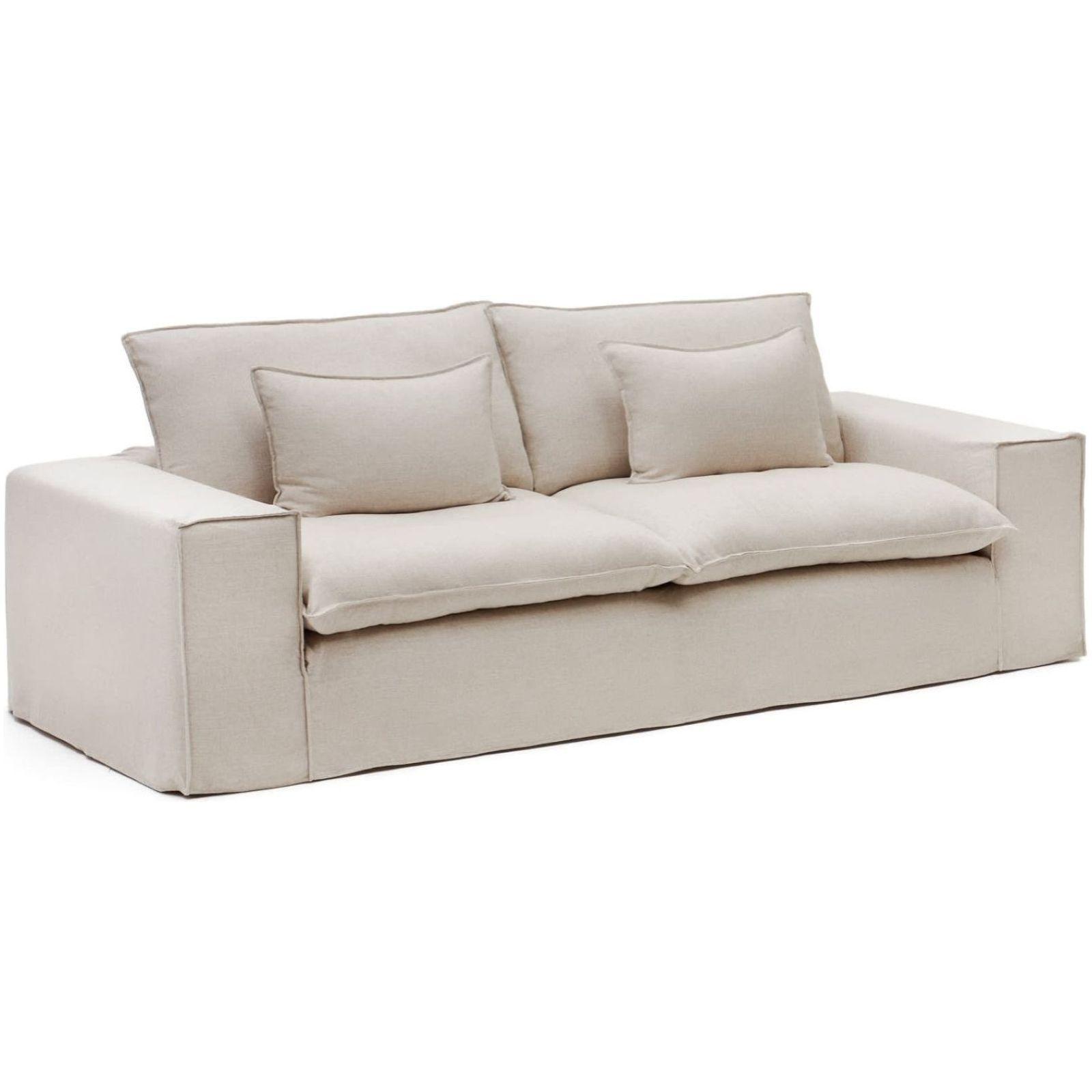 Bezug für Sofa Anarela 280 in beigem Leinen