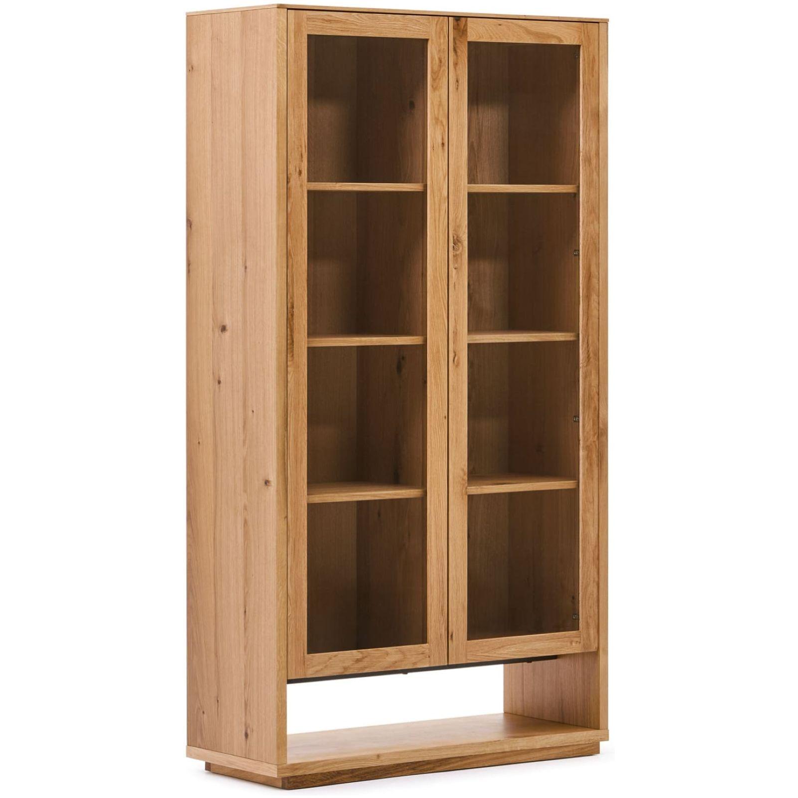 Alguema Vitrine aus Eichenfurnier mit natürlichem Finish 100 x 185 cm