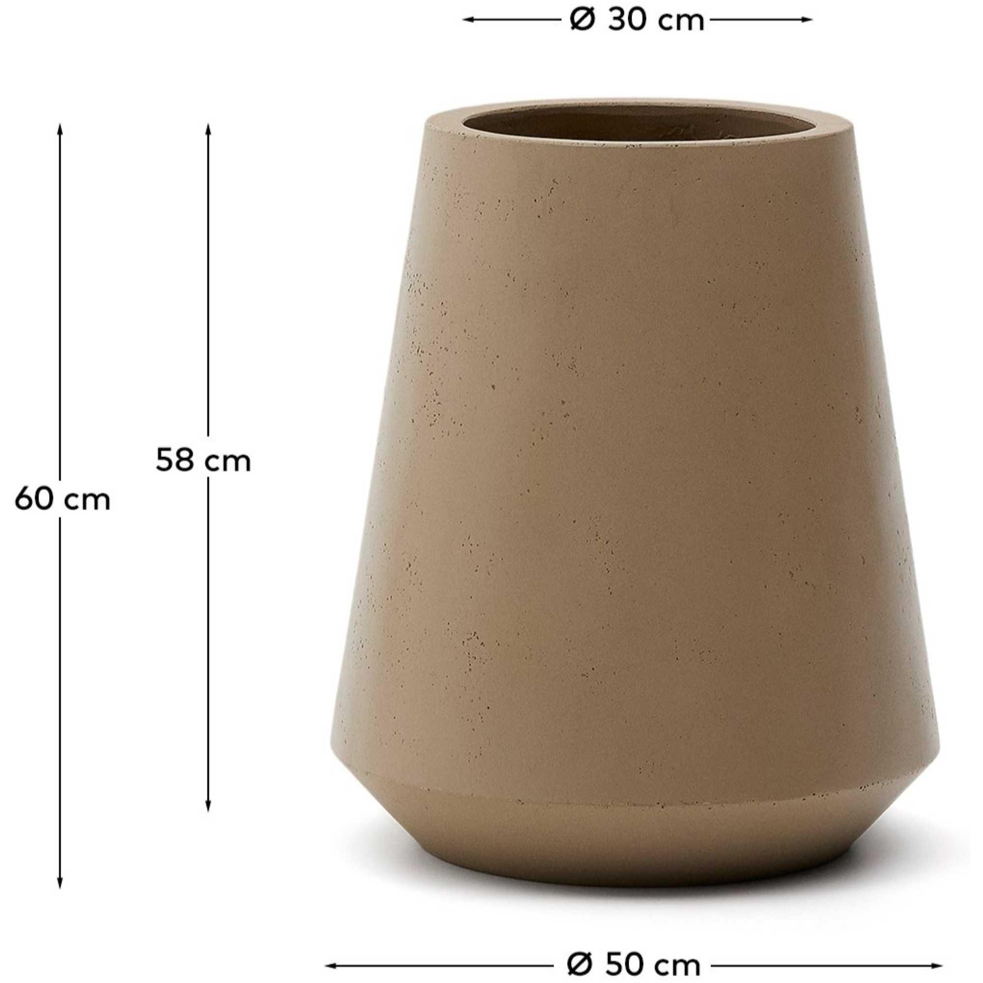 Blumentopf Calun aus Zement in Beige 50x50