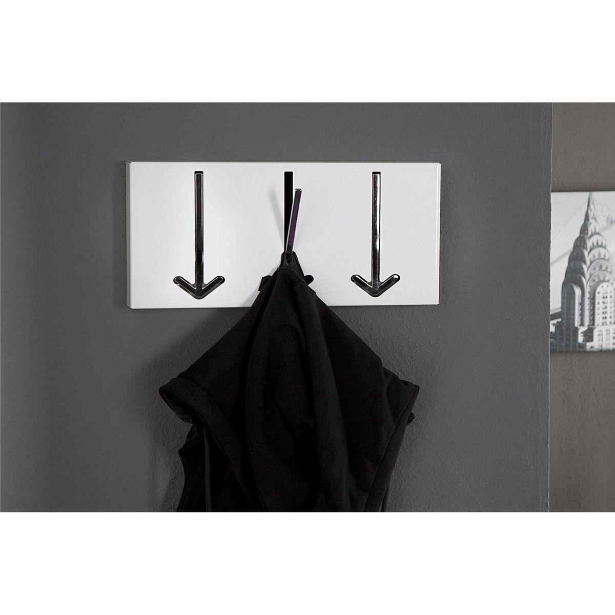 Wandgarderobe Pfeil 3er weiss
