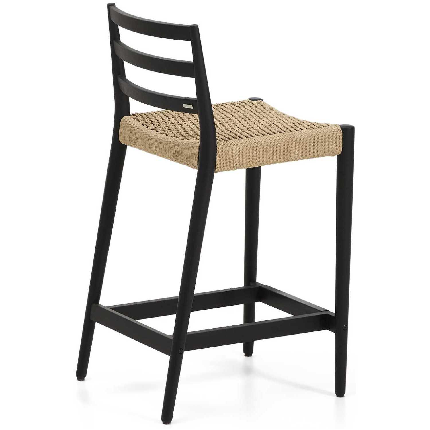 Barhocker Analy Eichenholz massiv schwarz Sitzhöhe 65 100% FSC