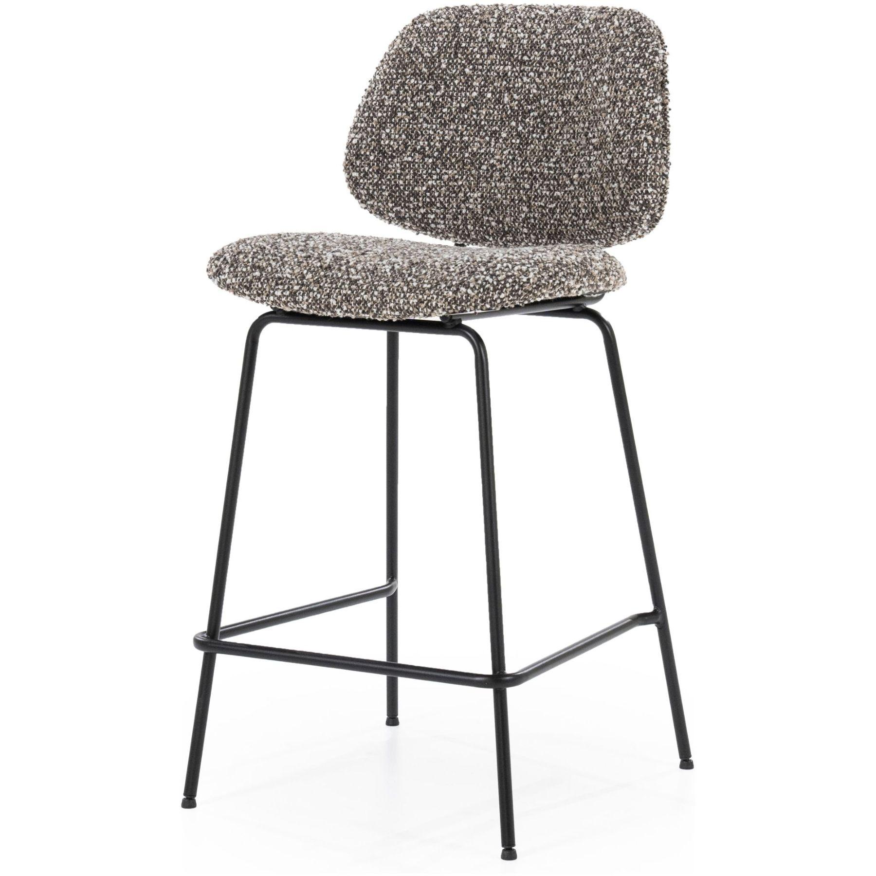 Barhocker Bella Bouclé Stoff taupe Sitzhöhe 66