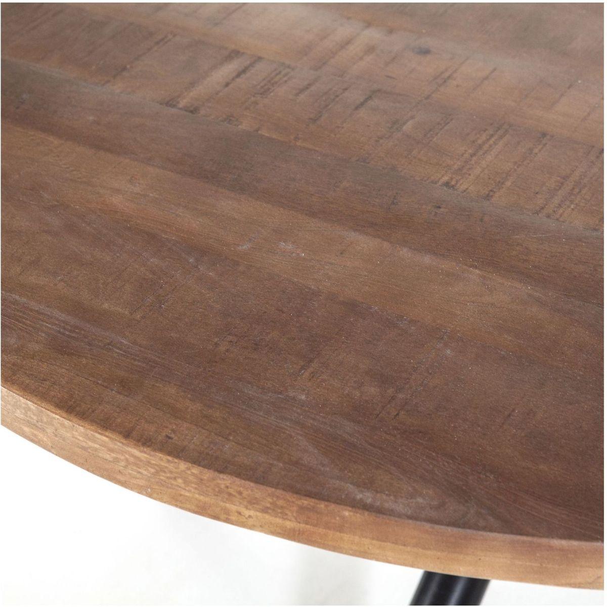 Esstisch Massivholz rund Antoine Mango natur - Grösse: 130x130