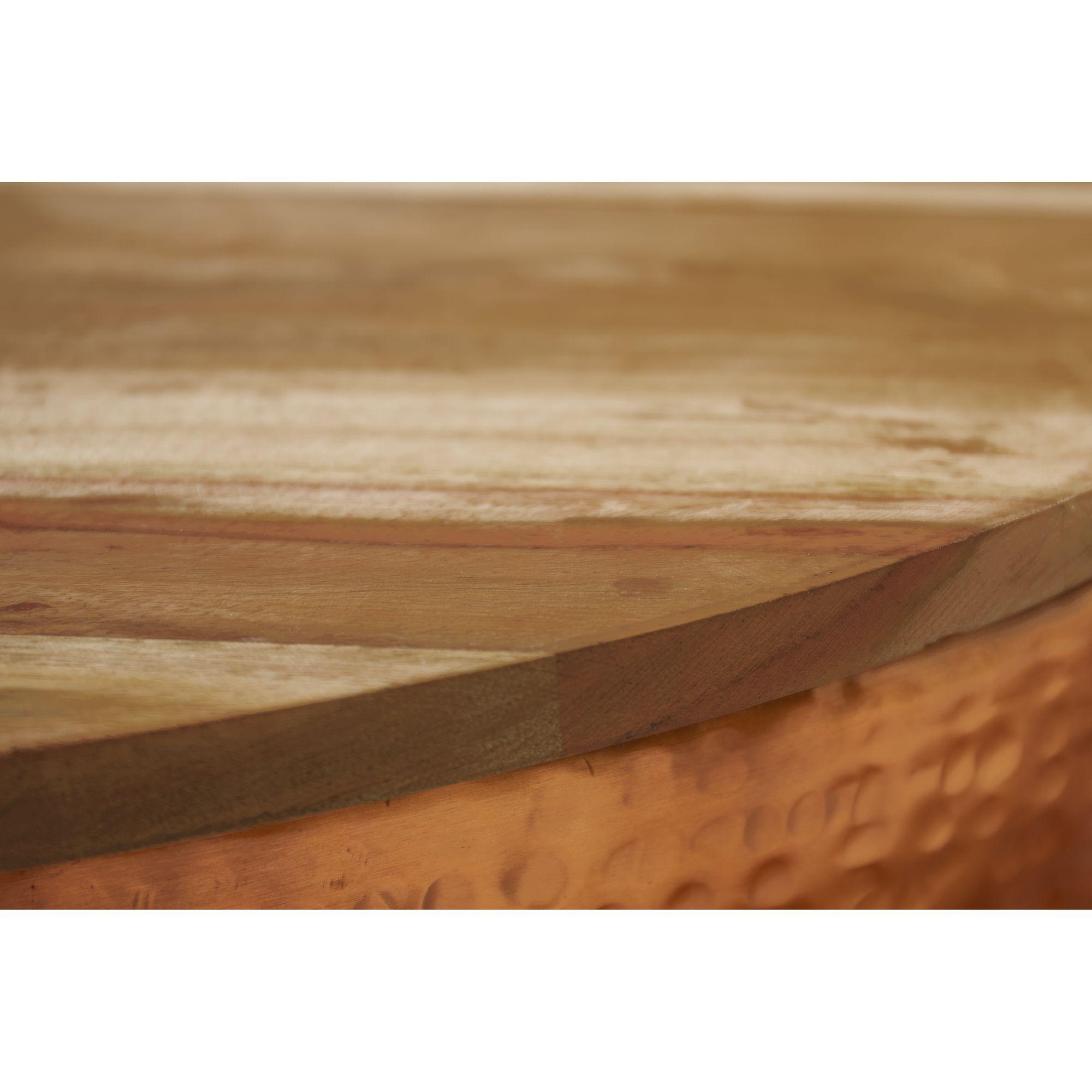 Couchtisch rund Bazzar Akazienholz kupfer 70x70 (mit Stauraum)