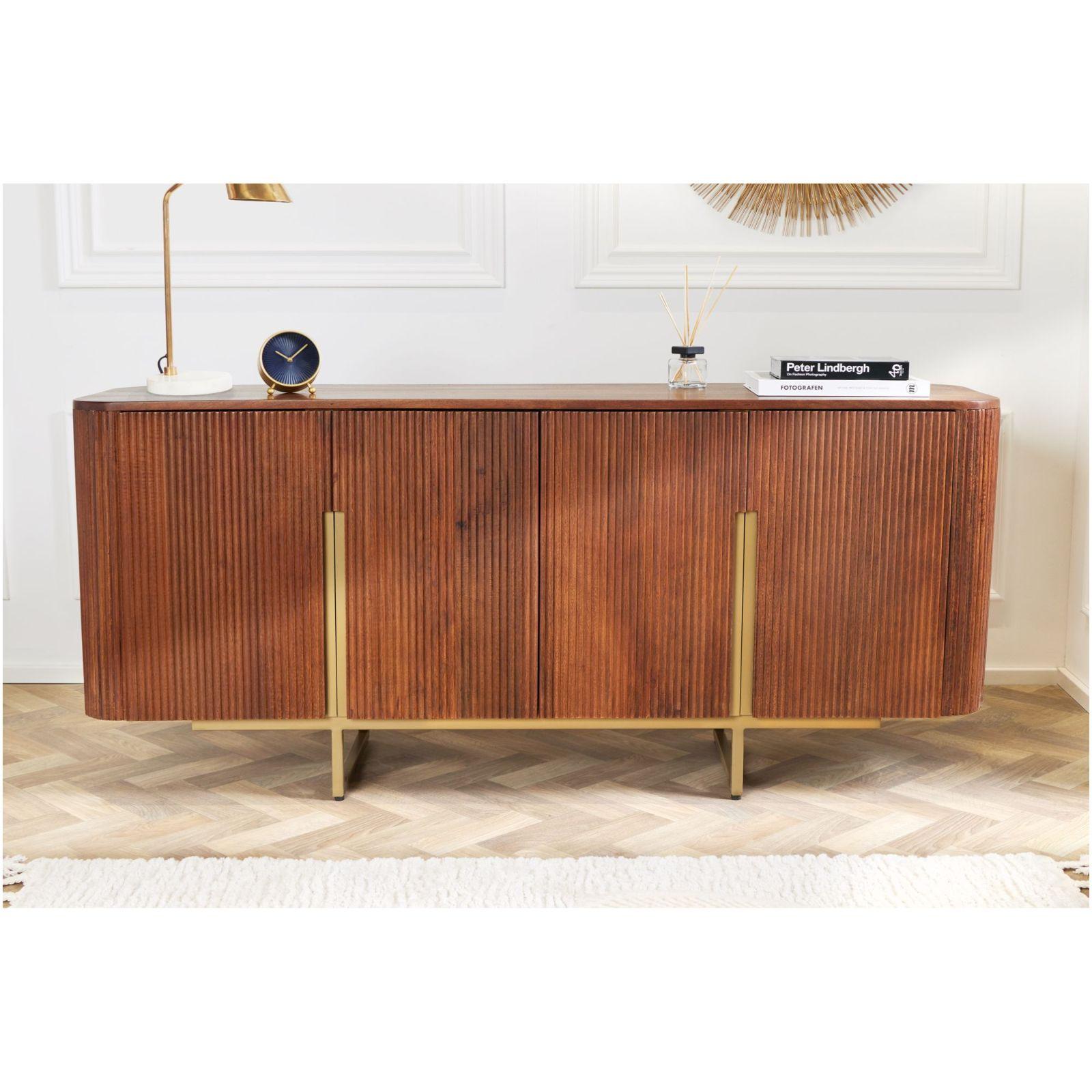 Sideboard abgerundet Cazeno Gold Mangoholz braun 160