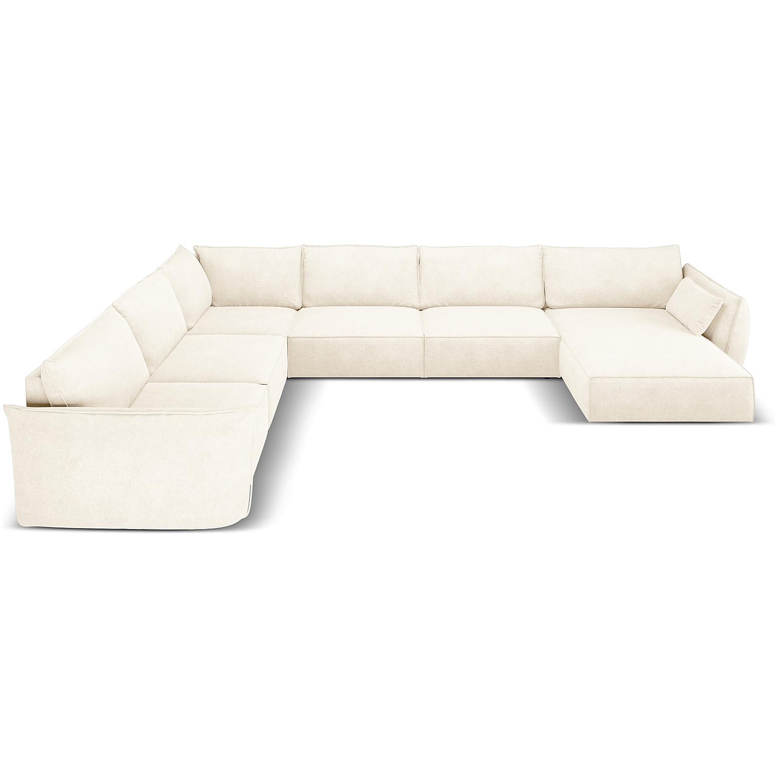 Wohnlandschaft U-Sofa Kaelle - Ausrichtung: links - Bezug: Chenille (Over The Horizon), Light Beige