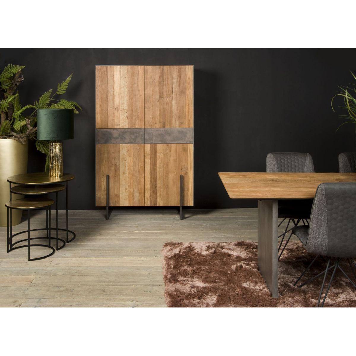 Massivholzschrank Rita 112x182 Teakholz