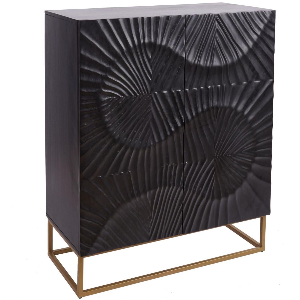 Highboard Vintage Baraya 120cm Mango schwarz