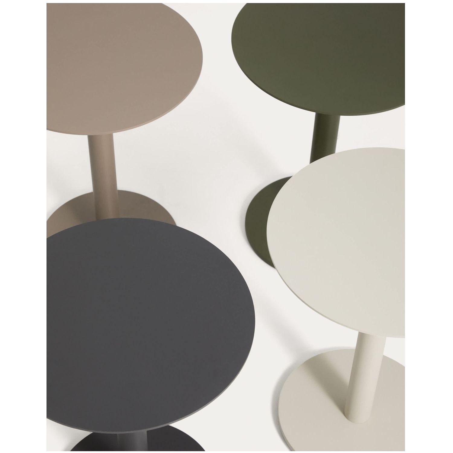 Garten Beistelltisch rund Asinara Aluminium beige 40x40