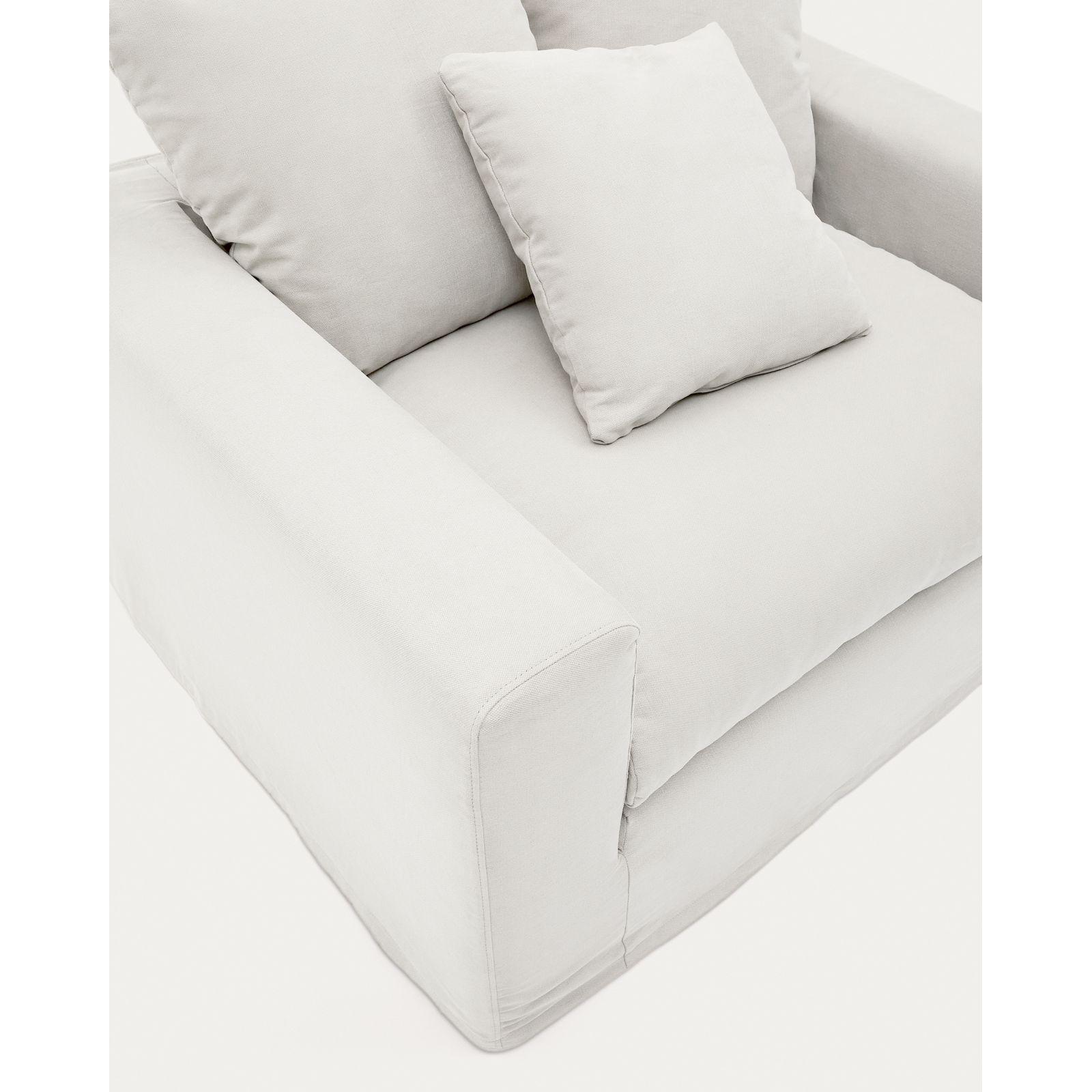 Bezug für Nora Loveseat Sessel aus Leinen und Baumwolle naturfarben