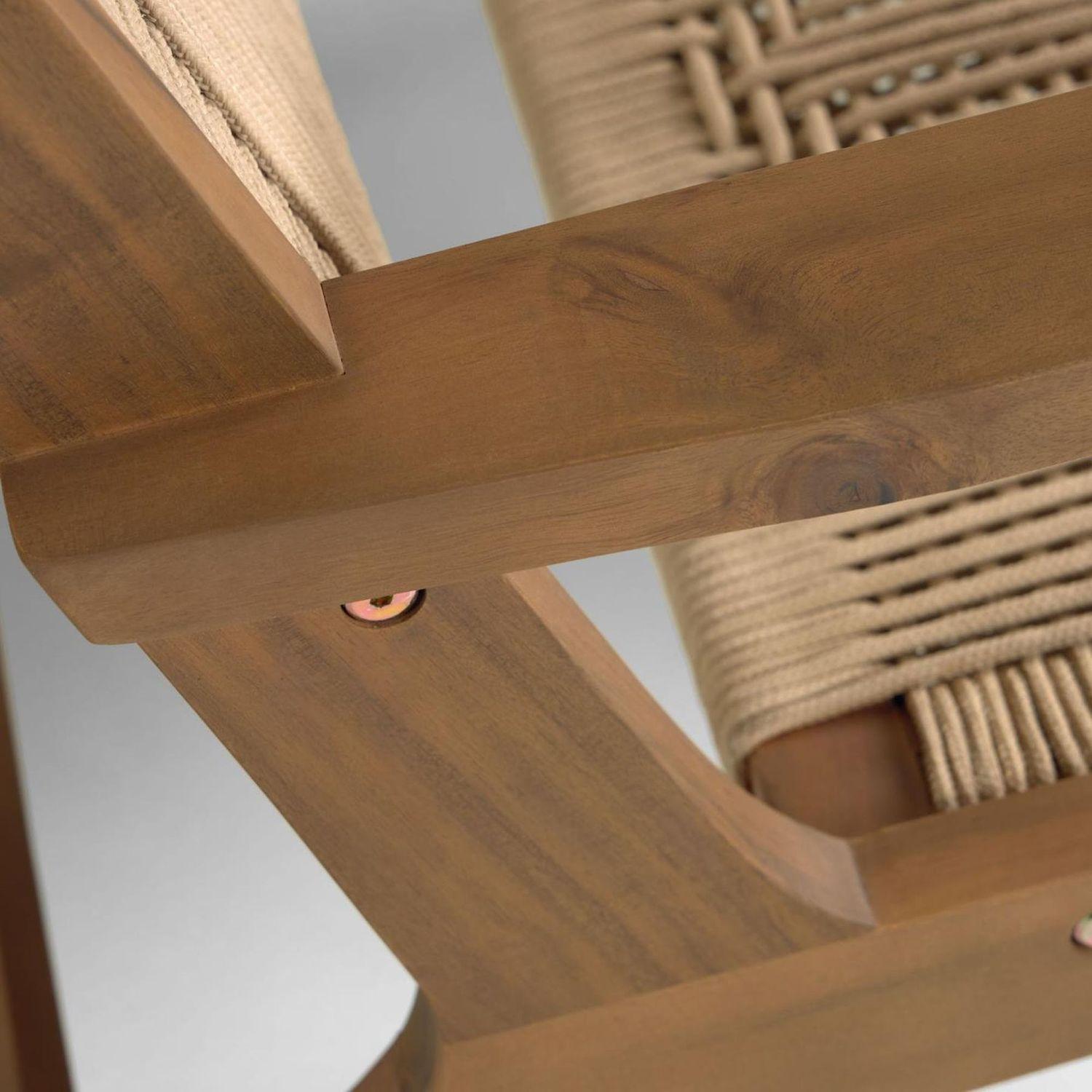 Holzsessel Geralda Geflecht Akazienholz FSC dunkel