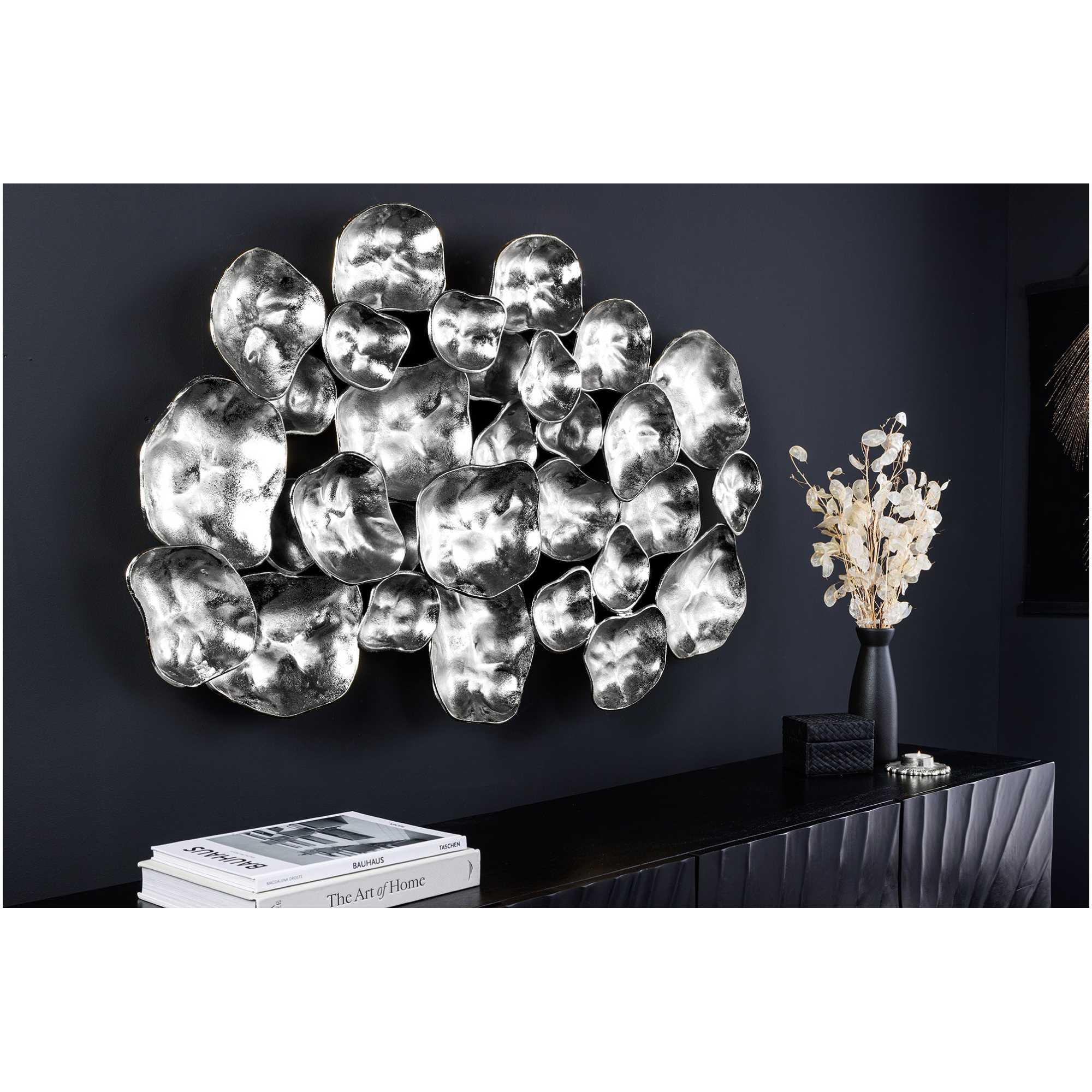 Wanddekoration Bowl Metall silber 100cm Handgemacht