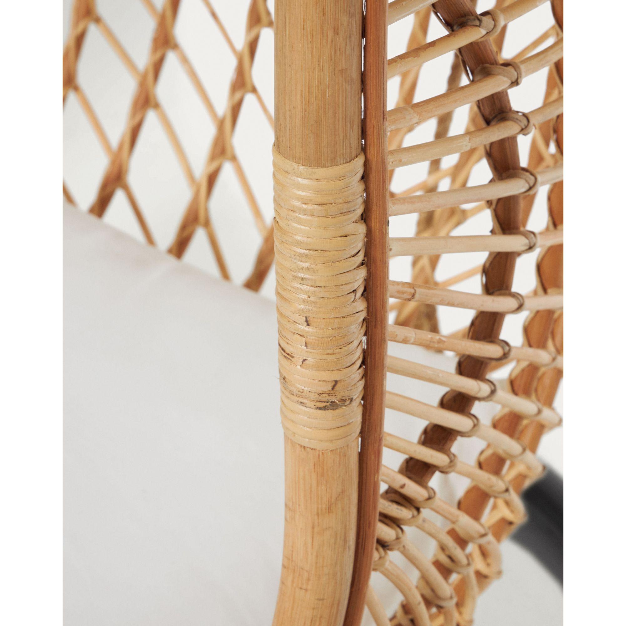 Hängesessel Natur Rattan Bali Fuss dunkelgrau