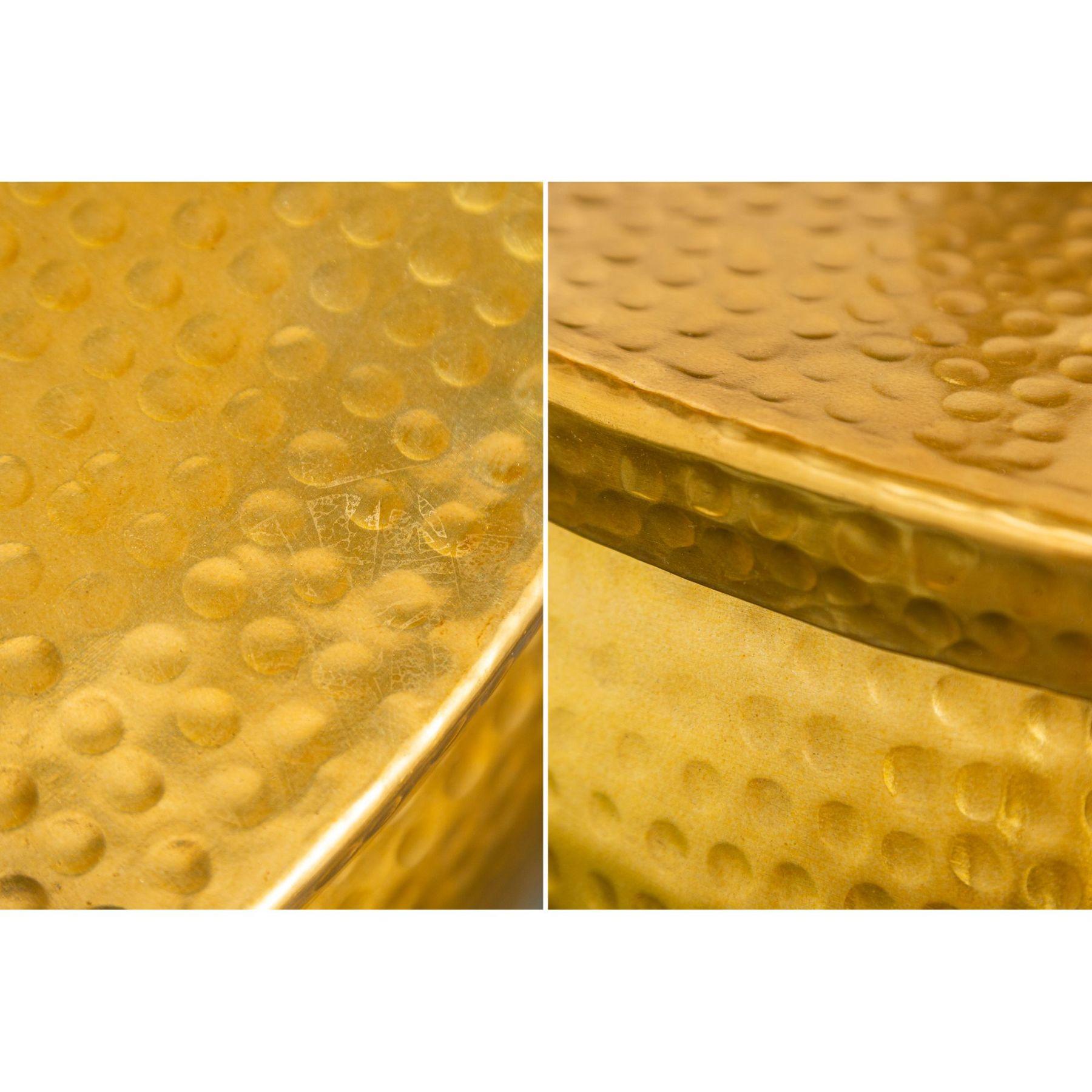 Couchtisch rund Bazzar Storage 70x70 Aluminium gold