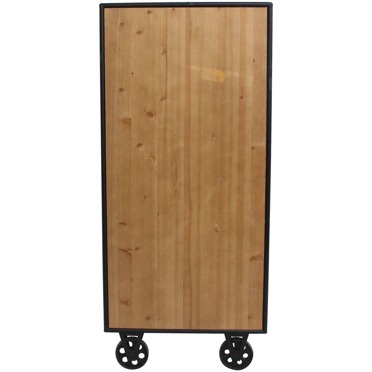 Barschrank Industrial Loft Pinienholz Metall 66x148