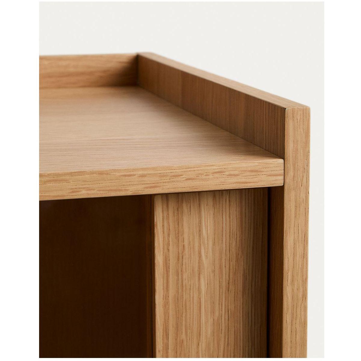 Vitrine Onix aus massivem Eichenholz und Eichenfurnier mit Naturton-Finish 100x170 FSC Mix Credit