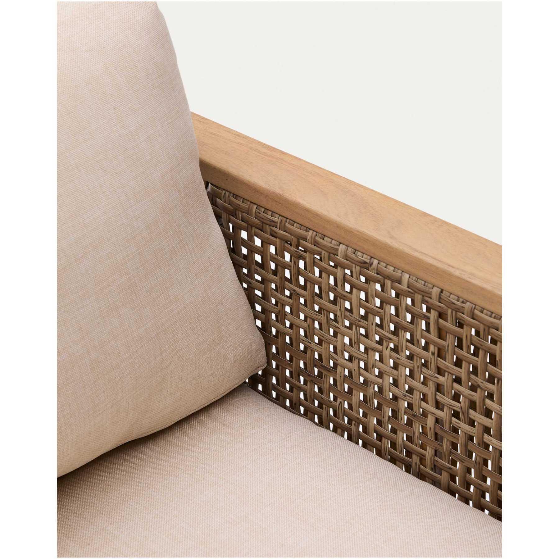 Garten Sitzgruppe Set Alabe Akazienholz 100% FSC Rattan (4-teilig)