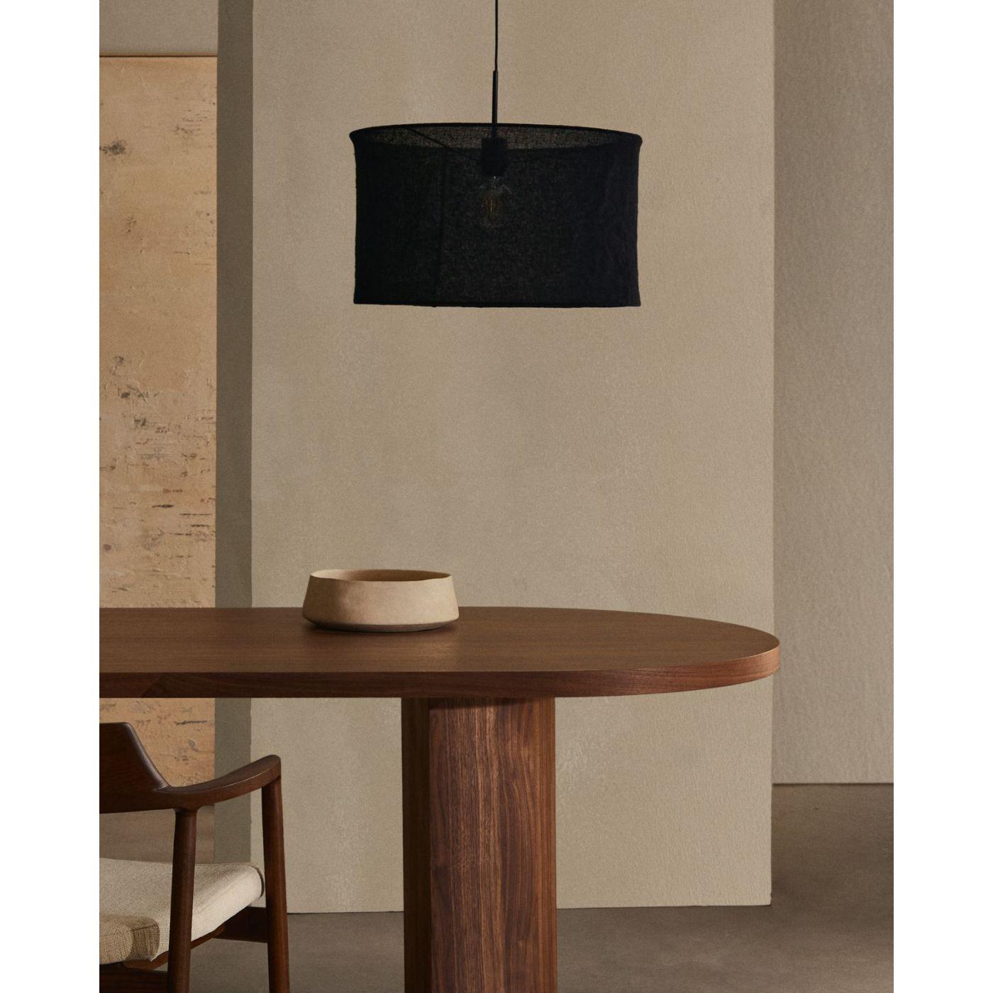 Lampenschirm für Deckenlampe Mariela Leine schwarz 50x50