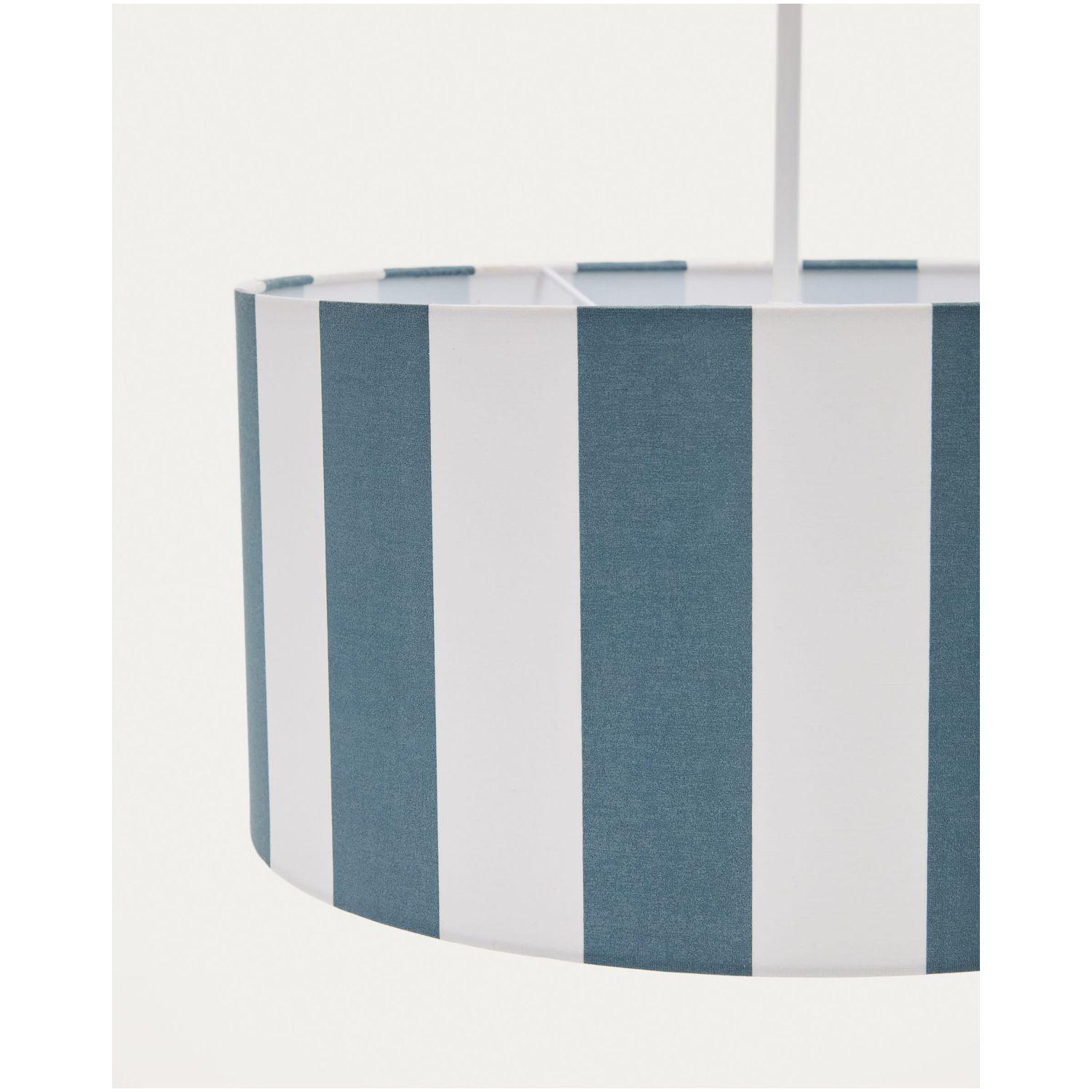 Lampenschirm Ciral mit blauen und weissen Streifen 40x40