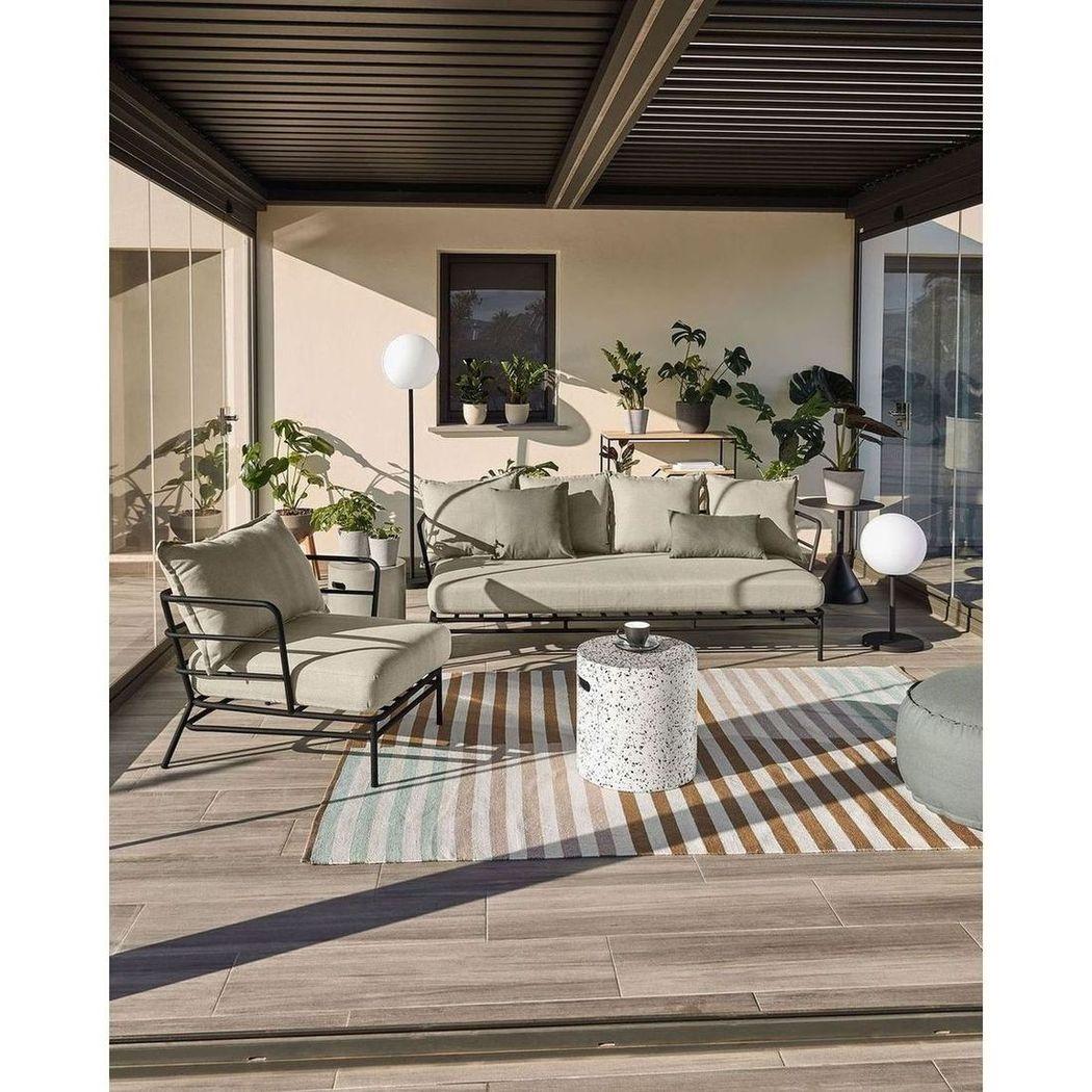 Jenell Outdoor Hocker aus Terrazzo weiss 35x35