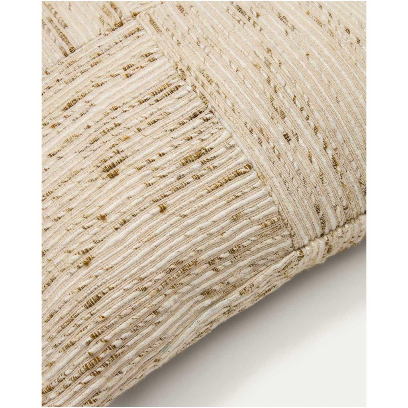Kissenbezug Anuba aus beige-grün kariertem Jacquard, 45 x 45 cm
