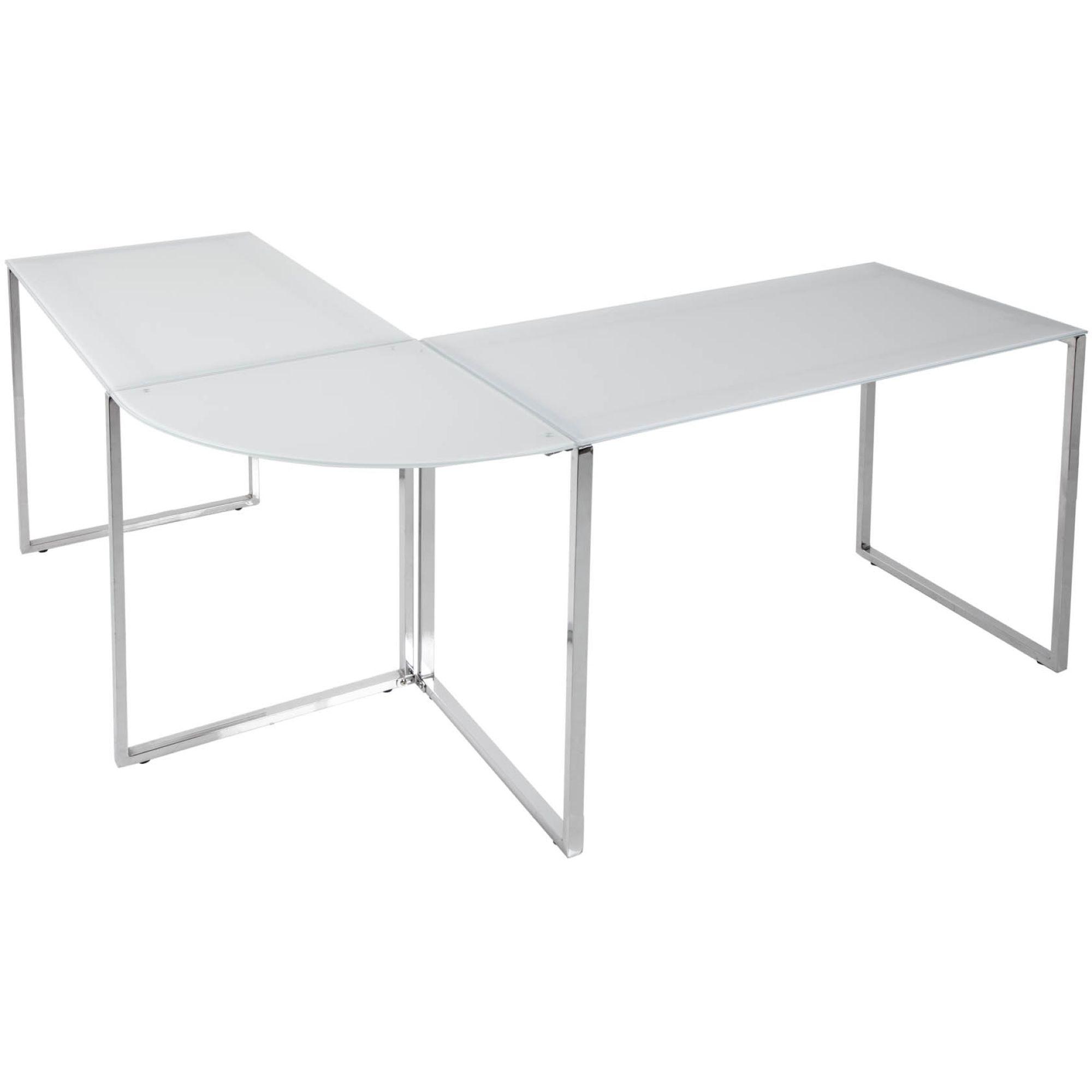 Eck-Schreibtisch New Office weiss-chrom