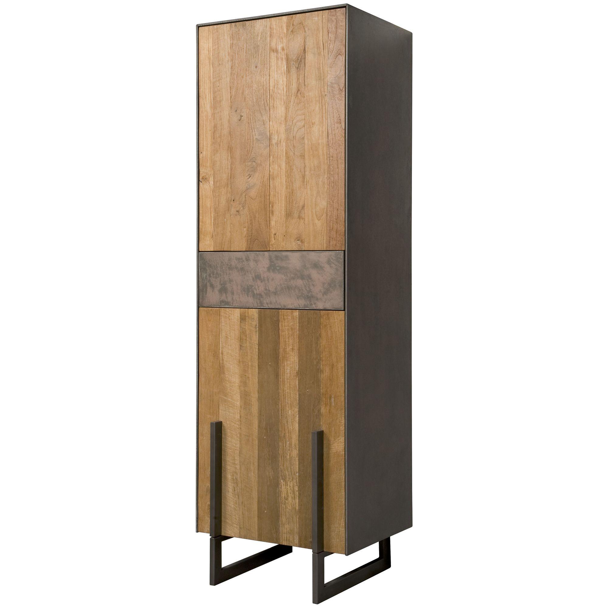 Massivholzschrank Rita 57x182 Teakholz rechts