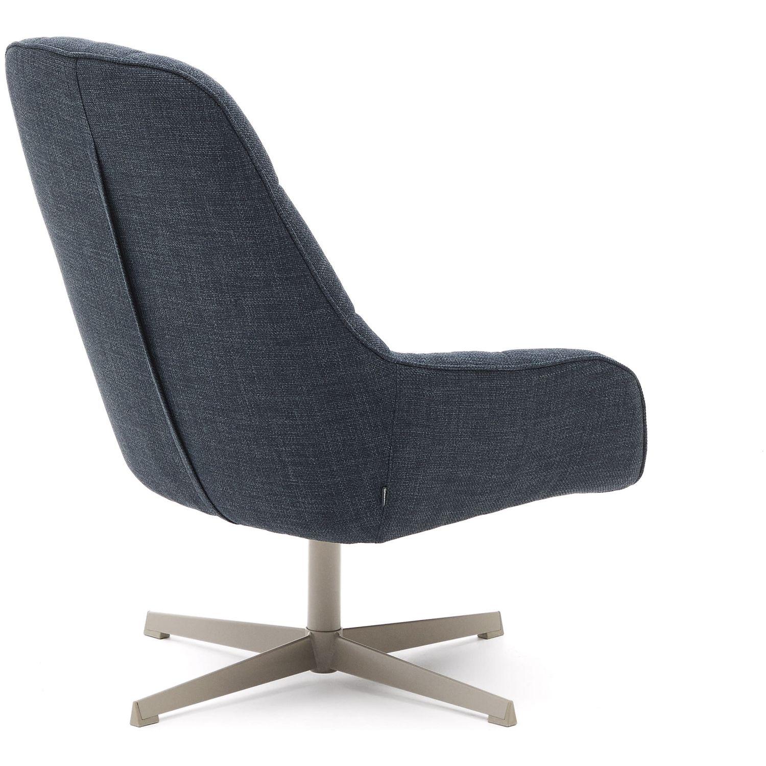 Drehsessel Jaspe blau und Metall mit grauer Oberfläche FSC 100% (drehbar)